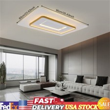 LED Rectangle Chandelier Flush Mount LED Ceiling Light w/Remote Control 110-220V