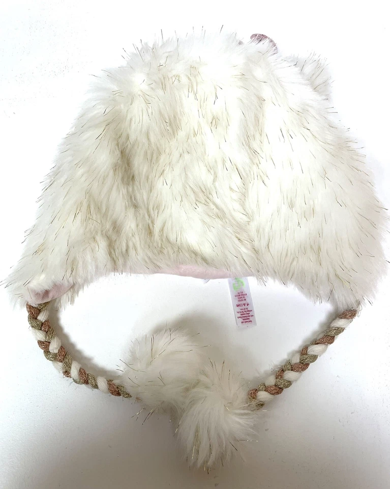 Sombrero de Invierno Justice Reindeer Blanco Con Brillos Cálido Sombrero de Invierno Forrado de Piel Sintética ☼ Foto 3 de 4