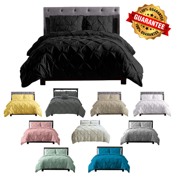 JUEGO DE EDREDÓN PINTUCK FUNDA DE EDREDÓN DE POLIALGODÓN INDIVIDUAL DOBLE SUPER KING SIZE ROPA DE CAMA