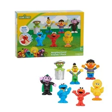 Sesame Street Neighborhood Friends 7 Pack Toy Figures Elmo Big Bird Cookie Mo...