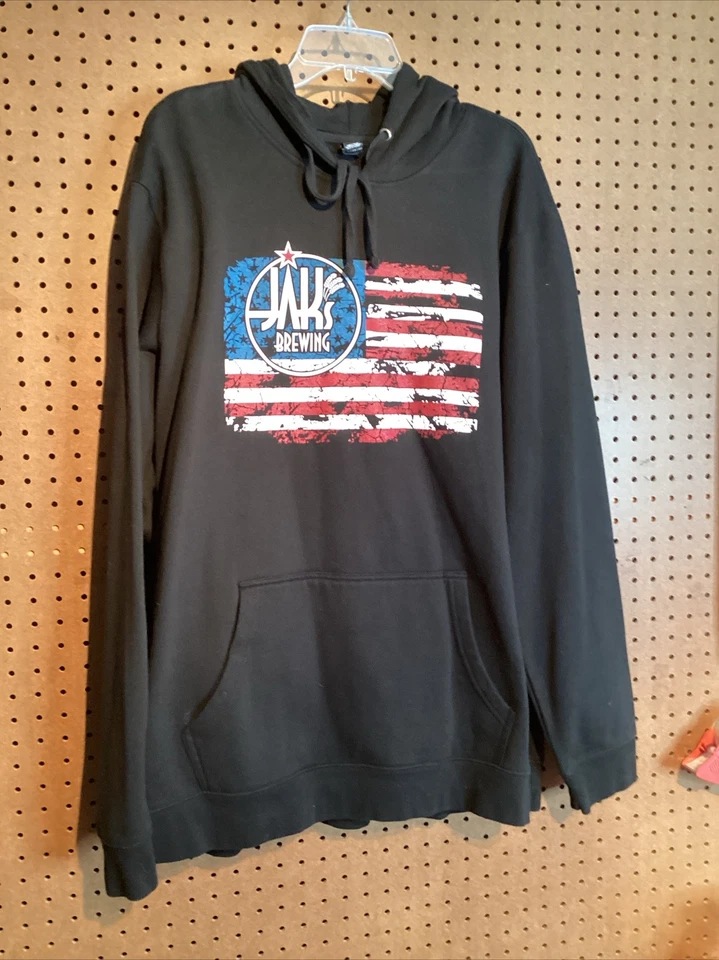 Sudadera con Capucha DIST RICT Para Hombre Talla 2XL Negra Jak’s Brewing Bandera Suave Usada en Excelente Condición #25 Foto 2 de 4