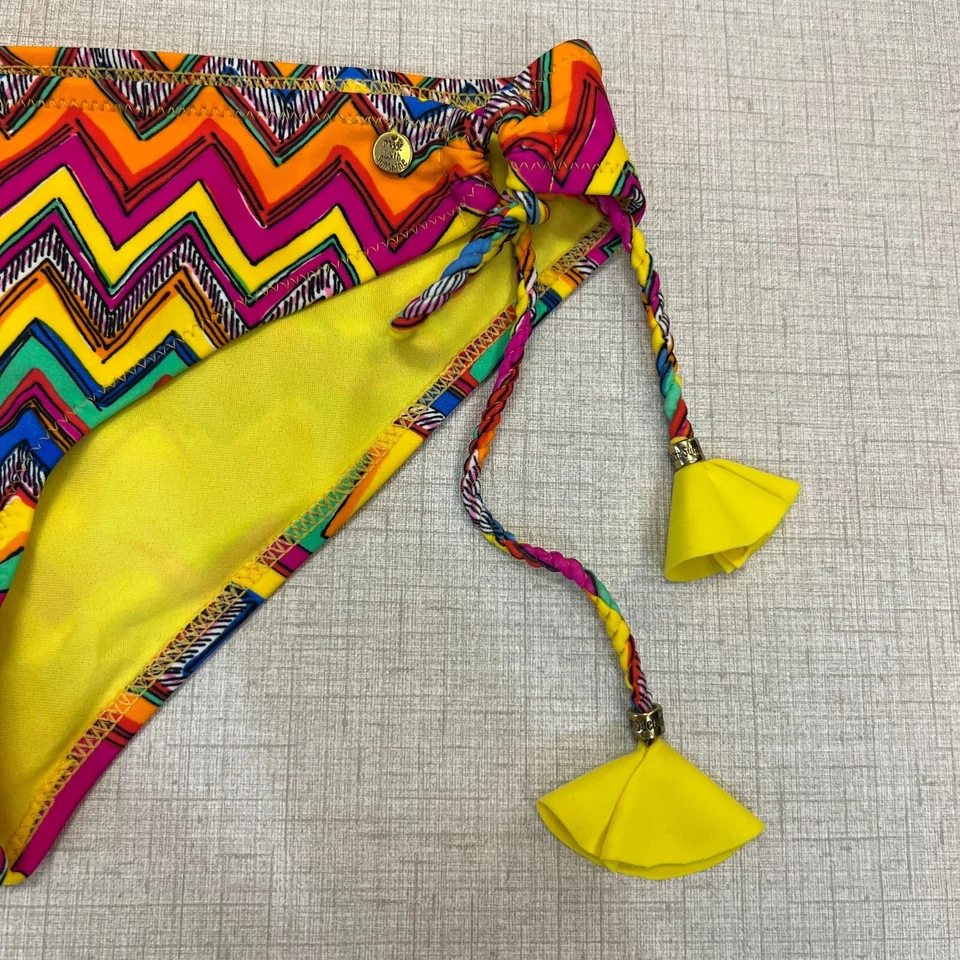 Parte inferior de bikini de natación Raisins Sweet Pea para mujer M mediana multicolor en zig zag lazo lateral Foto 3 de 4