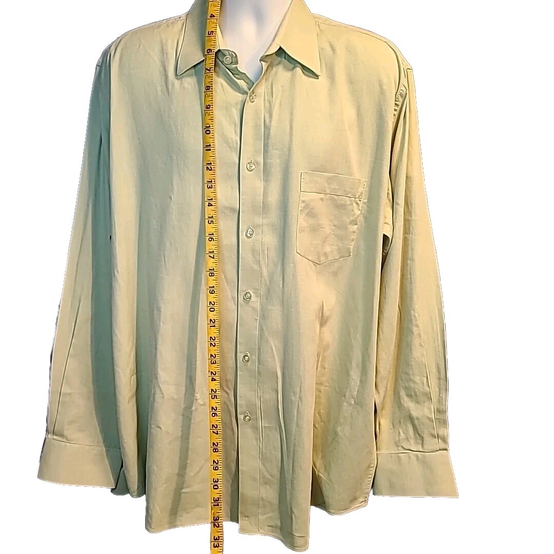 Valentino Italy By Aurelio Dress Shirt Mens 17.5 34/35 Green