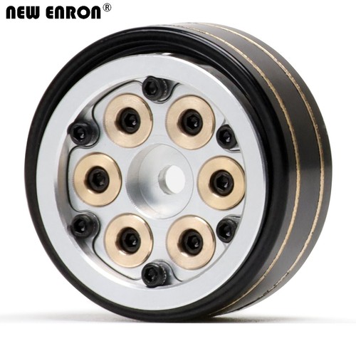 Silver 1.0" Brass Block Adjustable Weight Beadlock Wheel Rim for 1/18 1/24 Axial - Imagen 6 de 12