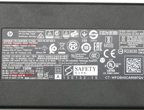 HP 150W 19.5V 7.7A Charger for OMEN 16t-b100 16z-c000 4.5x3.0mm Power Adapter - 第 2/4 張圖片