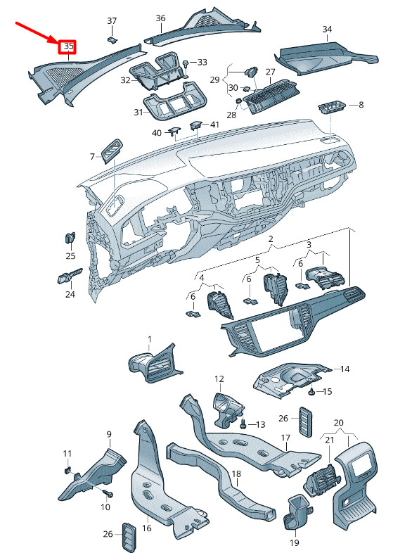 Couvercle de boîte à eau gauche pour Volkswagen T-ROC A11, RHD 2GB819403A9B9