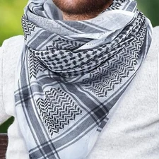Classic Keffiyeh Shawl Black and White NWT
