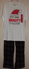 NWT MENS "I've been NAUGHTY (it was worth it)" KNIT &  FLEECE PAJAMA SET  SIZE S