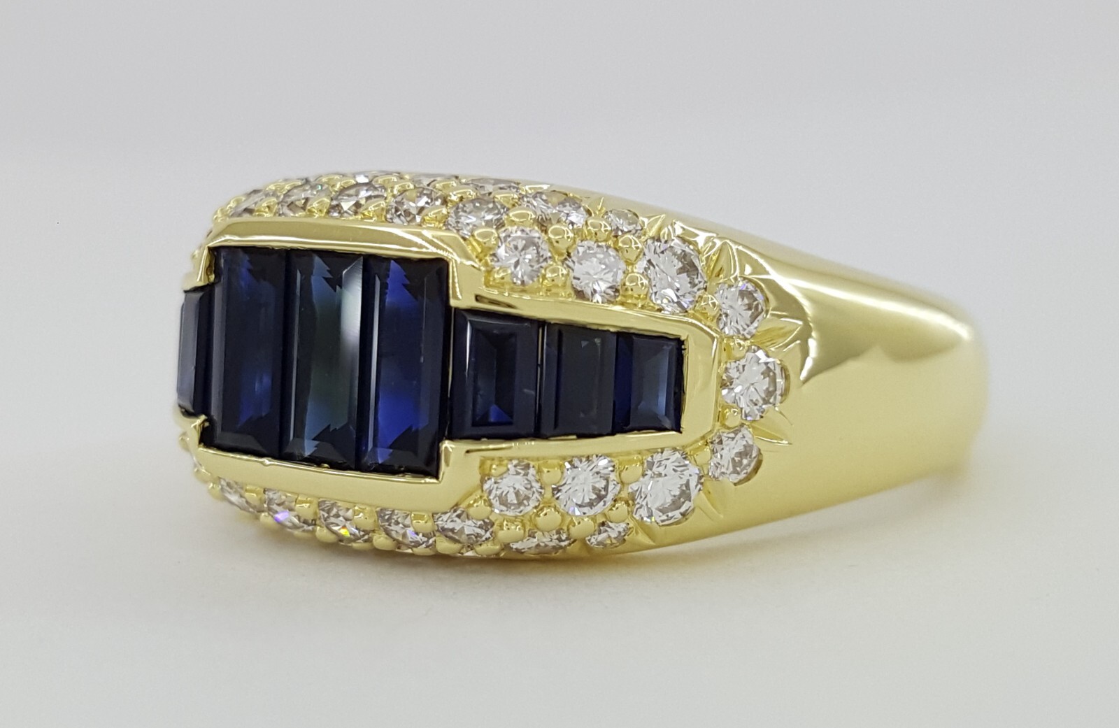 1970s Kurt Wayne 2.75 ct Blue Sapphire & Diamonds… - image 6