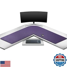 Mydours L-Shape Desk Pad, 54" L x 54" L x 16" W Mega PU Leather Corner Comput