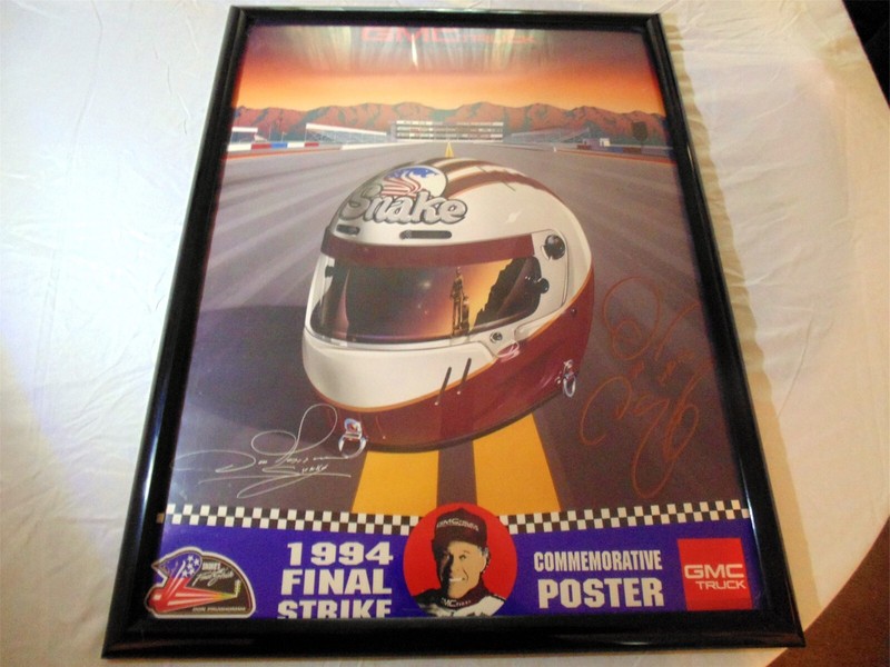 VINTAGE 1994 DON PRUDHOMME(SNAKE)COMMEMORATIVE FINAL STRIKE AUTOGRAPHED  POSTER