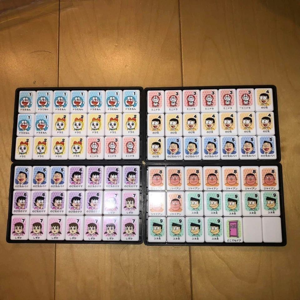 Anime Doraemon Mahjong Tile Set Multi-Color Plastic Character Game Pieces/ Japan - Image 2 of 3