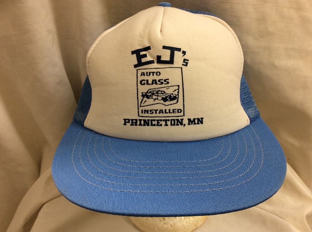 trucker hat baseball cap EJ's Auto Glass retro vintage nice snapback cool rave