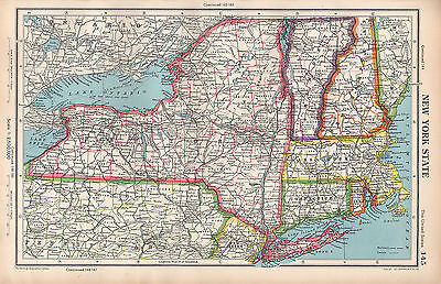 map of new york state and vermont 1952 Map United States New York State Long Island Connecticut Vermont Ebay map of new york state and vermont