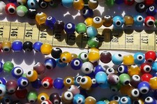 8mm Mixed Color's Evil Eye Lampwork Round Glass Beads Crafts Jewelry Making