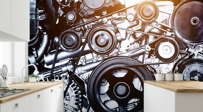 3D Engine Equipment O891 Transport Wallpaper Mural Self-adhesive Removable Amy