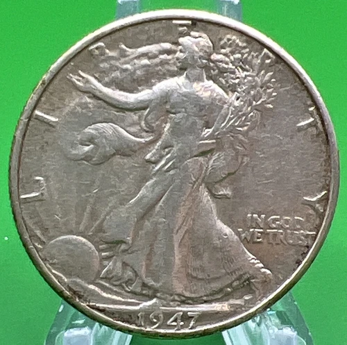 1947 D Walking Liberty Half Dollar VF+ Nice Detail Free Shipping With 5 Items A1