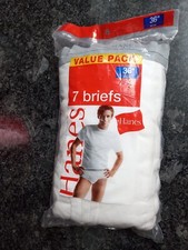 Hanes 7 Pack New In Pack Men's Underwear Briefs 36  VTG 2006 Whitey Tighties
