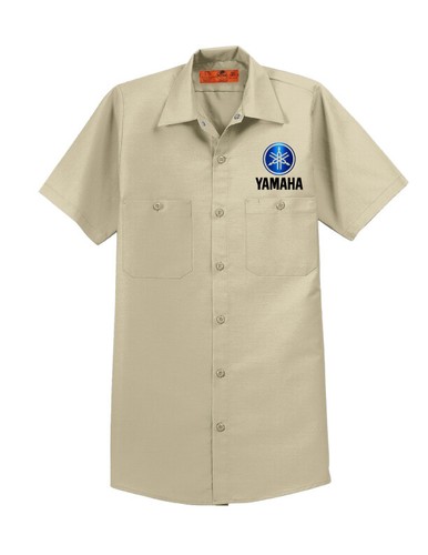 RED KAP Industrial Mechanic Shirt Motorcycle Biker Fathers Day Yamaha Metallic - Picture 5 of 6