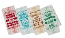 NWT DII Design Imports Southern Sass Printed Kitchen Hand Dish Towel 4 Piece Set