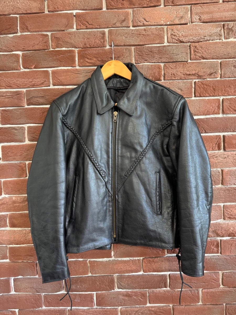 Rare Vintage Genuine Black Leather M Boxy Cropped Jacket 90s Rare Vintage Genuine Black Leather M Boxy Cropped Jacket 90s