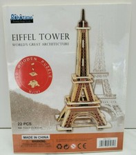 Robotime 3D Laser-Cut Wooden Puzzle Eiffel Tower Model Kit. Free Ship US Seller