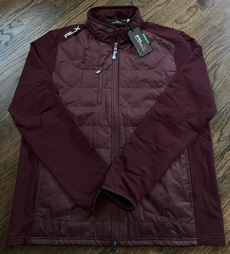 NWT RLX Wool Blend Performance Full Zip Hybrid Jacket Maroon Red Mens Sz XL $248