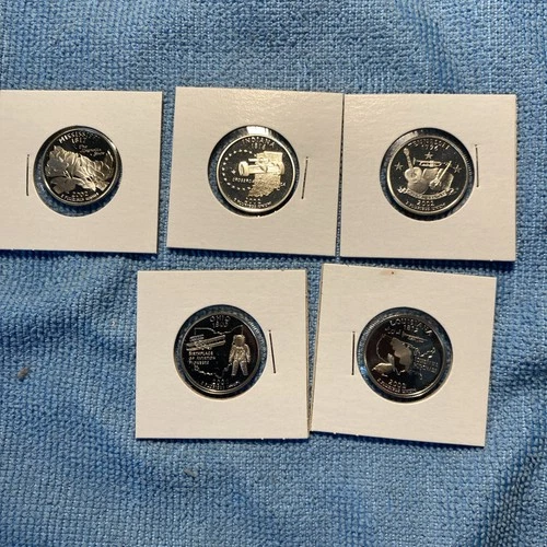 2002 FIVE PROOF Silver Quarters NICE!