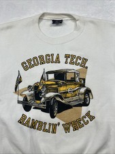 RARE Vintage Jansport Georgia Tech Sweatshirt Ramblin Wreck Men's Large USA Made