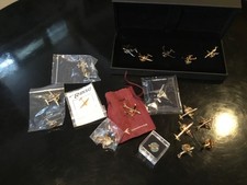 Lot de 19 épingles à cravate jet avion vintage ton or dos pour chapeaux attaches et plus