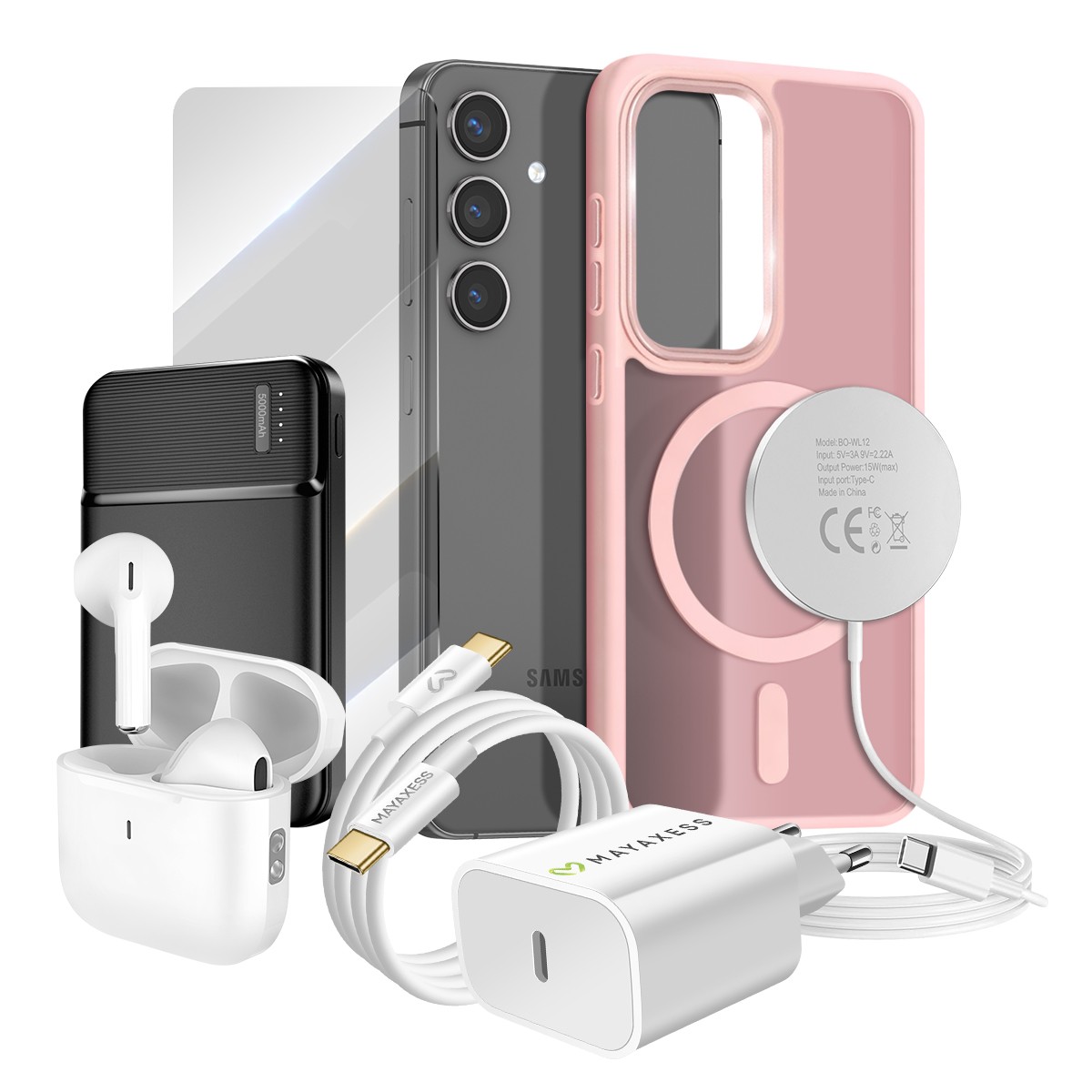 Pack Elite Galaxy S24 kit complet coque et batterie voyage