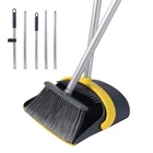 Strong Long Handled Dustpan and Brush Set Soft Bristles Broom Lobby Dust Pan new