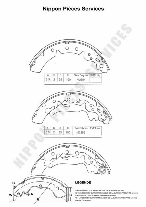 Garnitures de frein T350A72 acier carbone Toyota 04495-02020 longévité supérieure