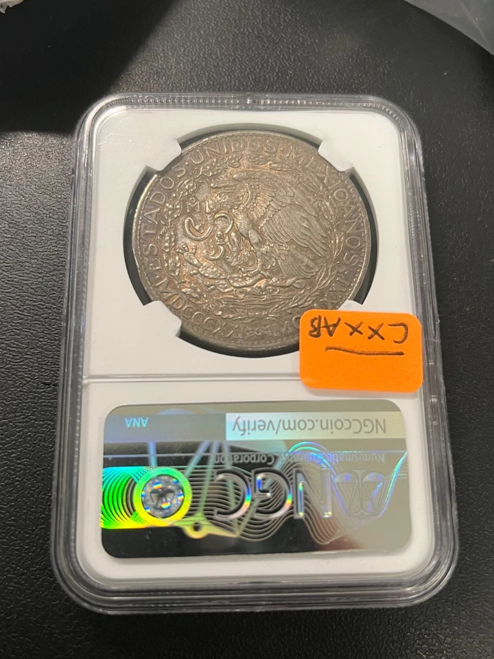 1921 MO MÉXICO 2 PESOS NGC AU DETALLES - INDEPENDENCIA CENTENARIO DOS PESOS - LOSA Foto 2 de 2