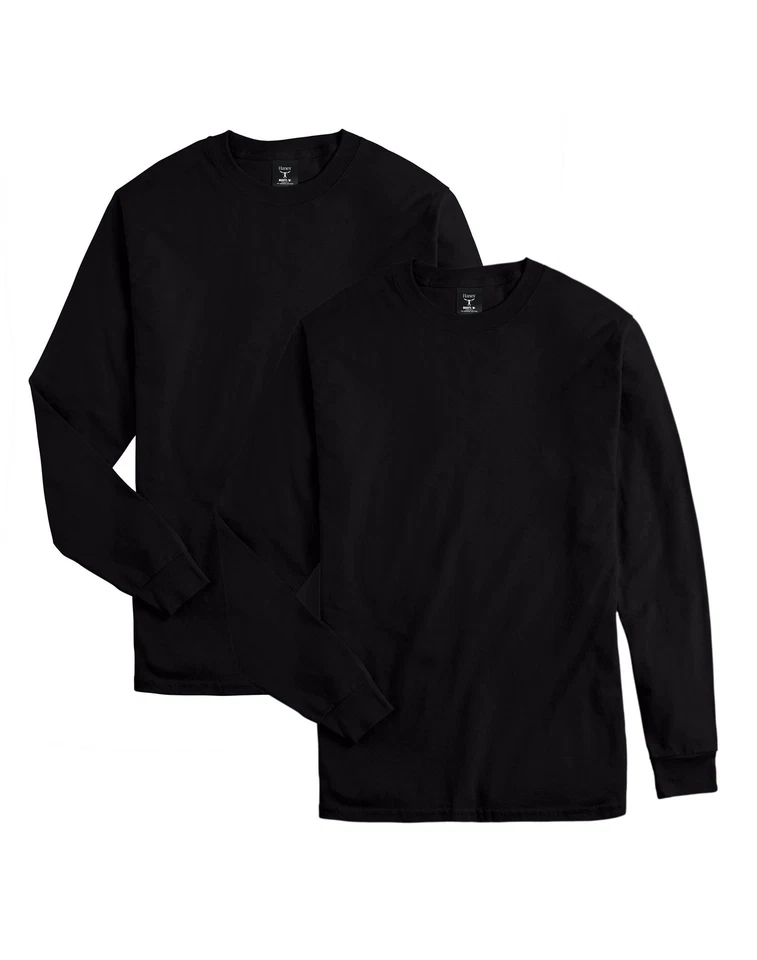 Hanes Beefy-T Unisex Long-Sleeve T-Shirt, Value 2-Pack