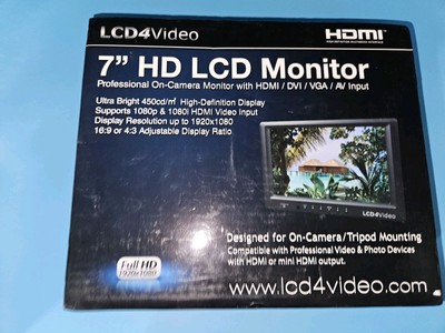 LCD4Video 7  HD LCD Monitor With Accessories Includes Remote Control And Mount 