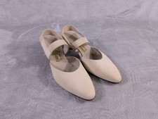 Vintage Salvatore Ferragamo Beige Suede Slingback Heels Italy Women s Size 10 B