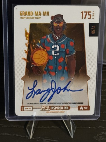 Bo Jackson Battle Arena Grand Ma Ma Fire 7/50 Autograph Larry Johnson