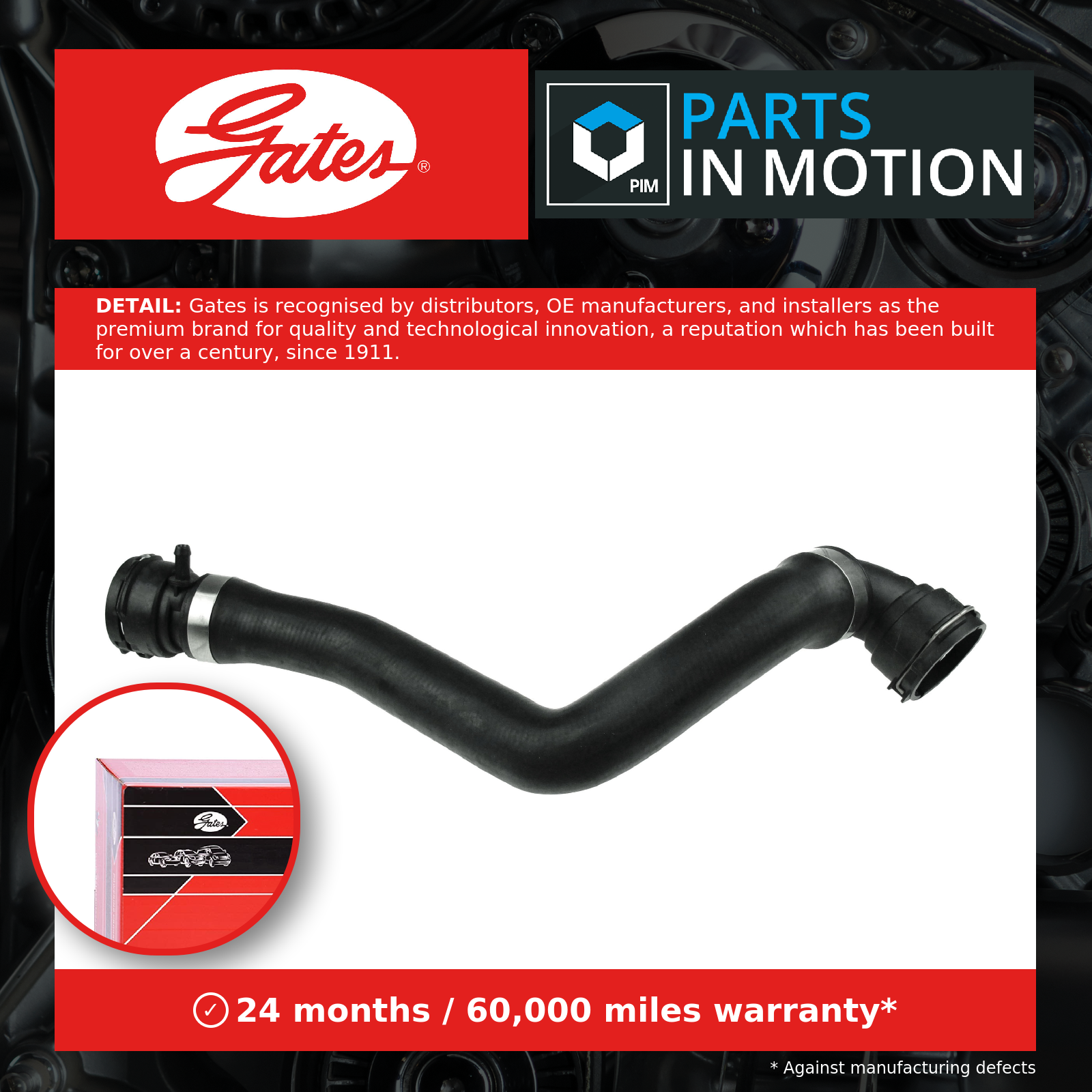 Gates Radiator Hose Upper 05-3020 Coolant 17127531779 427553020 OE Quality Part - Image 9