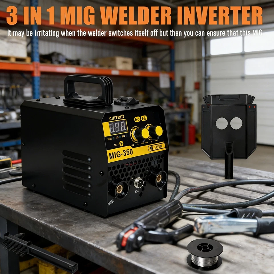 220V 3IN1 MIG WELDER INVERTER 350Amp MMA GASLESS TIG ARC/MIG WELDING MACHINE2025 - Image 4 of 4