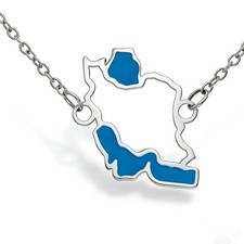 Custom Iran Map Necklace UV Color Stainless Steel Persian Jewelry Gift