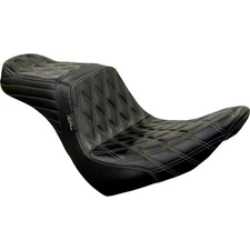 Tailwhip Seat - Diamond/Chestnut Stitch - Black FXLR/FLSB '18-'22 LYR-580DD-CHET