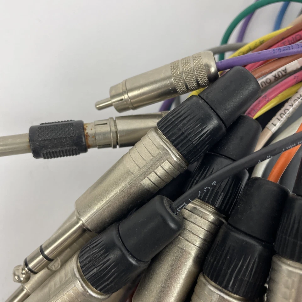 12 Channel Male 1/4" Phone to 3-Pin Neutrik XLR Black Female Male Snake Cable ** - Image 3 of 4