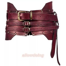 Medieval Vintage Style Faux Leather Wide Belt Steampunk Cosplay Fancy Unisex