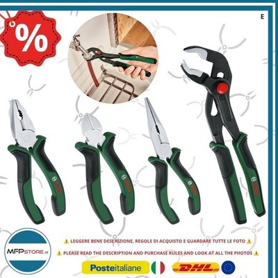 Bosch Set Zangen 4 Stück: Universal, Schnabel Lang, Papagei Und Schneidzangen