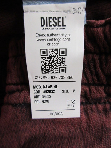 DIESEL JoggJeans Men's D-LAB-NE Deep Red Denim Sweat Jean Pant A03932-09E32-42M - Foto 16 di 18