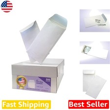 Heavyweight 24lb White Coin Envelopes - 500 Pack Gum Seal, 3.5x6.5" Cash Storage