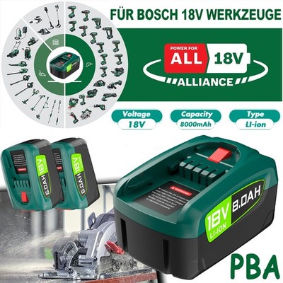 PBA Akku Für Bosch 18V Werkzeuge 8,0 Ah POWER FOR ALL 18 V System hohe Kapazität