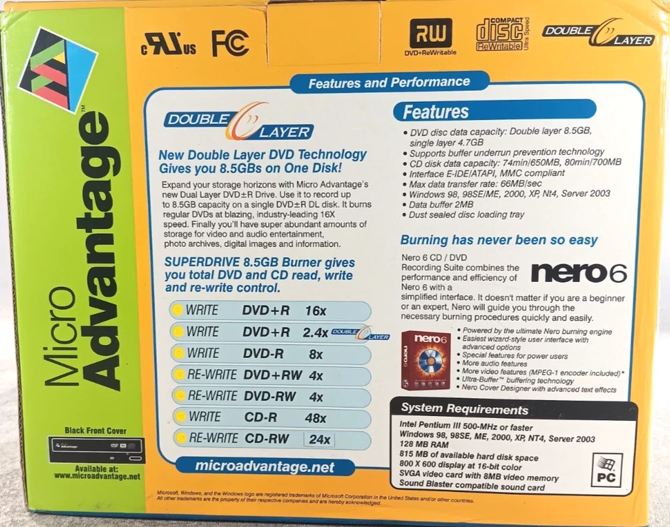 Micro Advantage NEW DVD+RW 8.5 Gig 16x DVD Write 4x DVD Rewrite 48x CD Write - Image 3 of 4