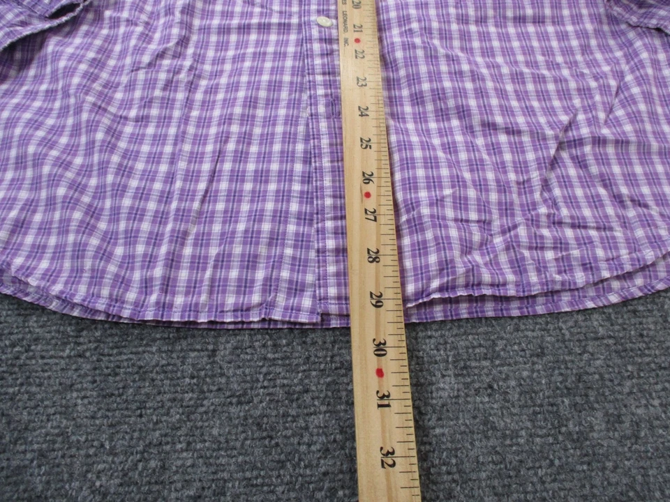 J Press Shirt Mens M Purple Plaid Dress Business Classic Work Country Adult - Image 4 of 4